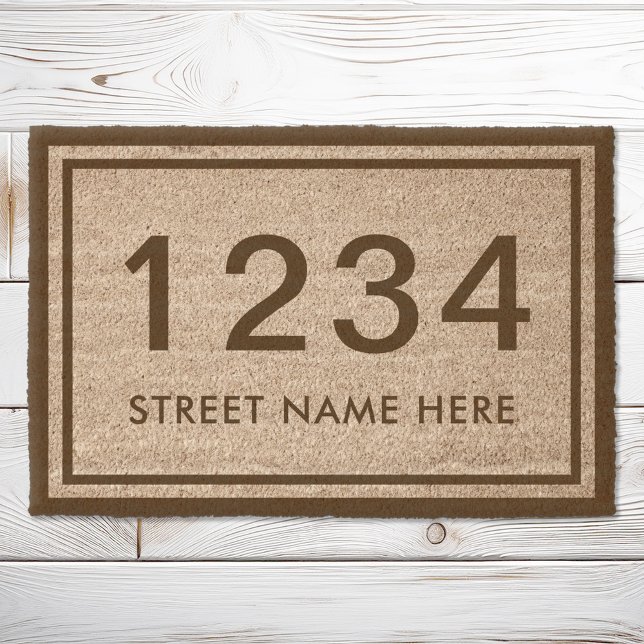 Modern Minimalist Personalized House Number Fiber Doormat (Creator Uploaded)