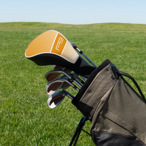  Modern Minimalist Personalized Initials Orange Golf Head Cover
