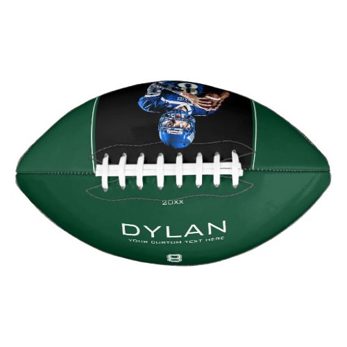 Modern Minimalist Personalized Keepsake Green Football