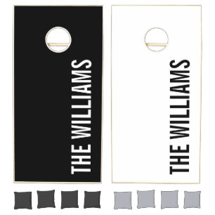 Modern Minimalist Personalized Name Cornhole Set