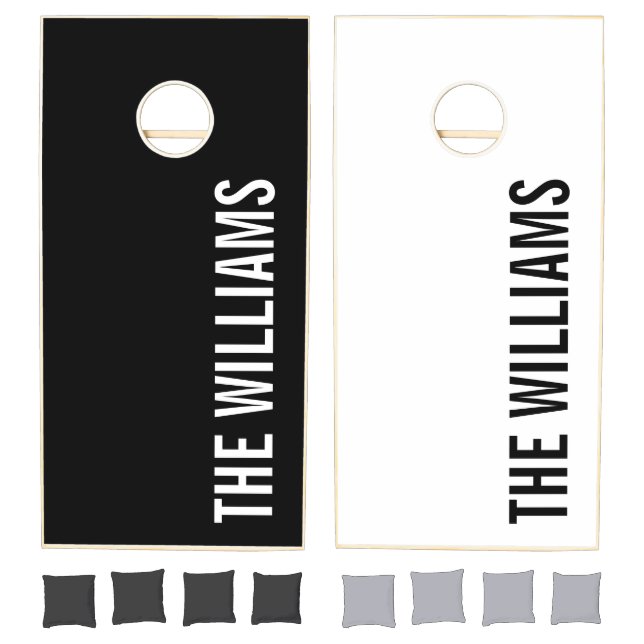 Modern Minimalist Personalized Name Cornhole Set (Set)
