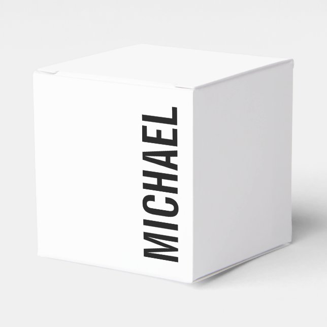 Modern Minimalist Personalized Name Favor Boxes (Front Side)