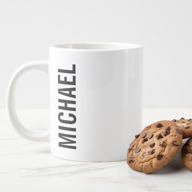 Modern Minimalist Personalized Name Giant Coffee Mug (Creator Uploaded)