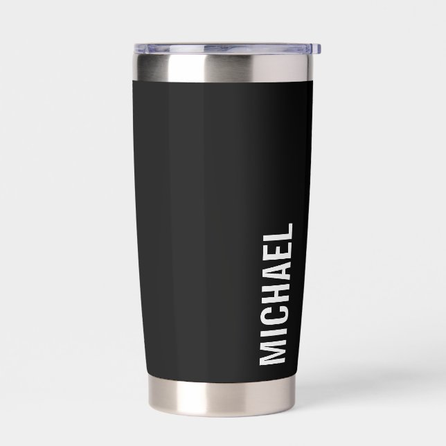 Modern Minimalist Personalized Name Insulated Tumbler (Left)
