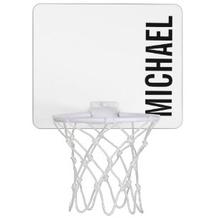 Modern Minimalist Personalized Name Mini Basketball Hoop