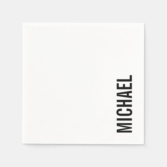 Modern Minimalist Personalized Name Napkins (Front)