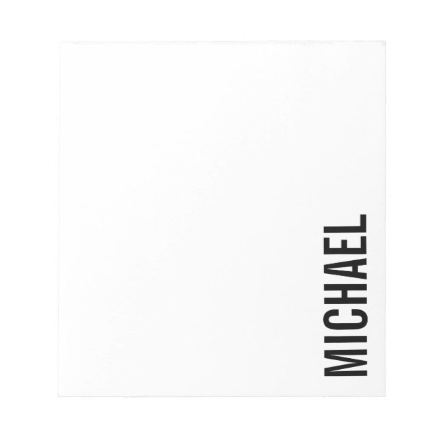 Modern Minimalist Personalized Name Notepad (Front)