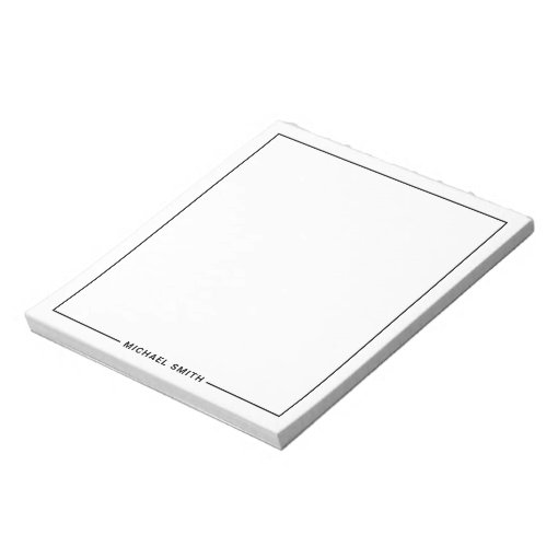 Modern Minimalist Personalized Name Notepad | Zazzle