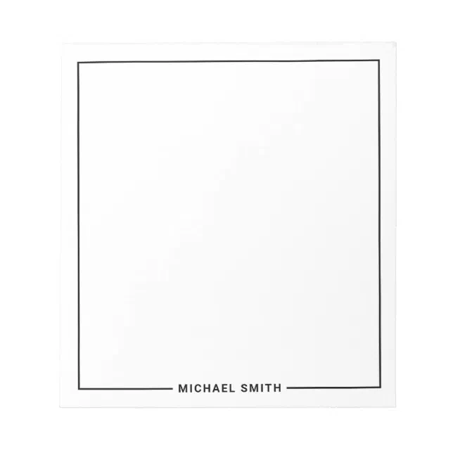 Modern Minimalist Personalized Name Notepad | Zazzle