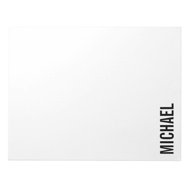 Modern Minimalist Personalized Name Notepad (Front)