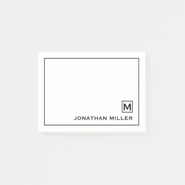 Modern Minimalist Personalized Name Post-it Notes (Front)
