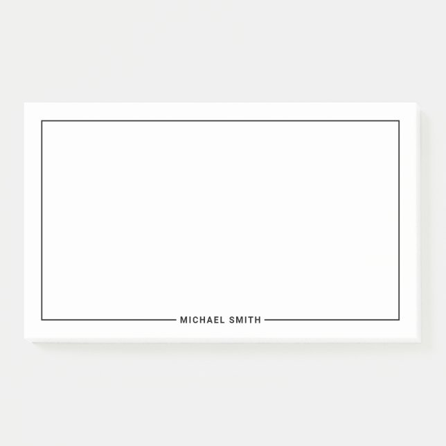 Modern Minimalist Personalized Name Post-it Notes (Front)