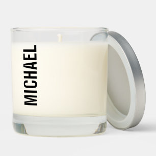 Modern Minimalist Personalized Name Scented Candle