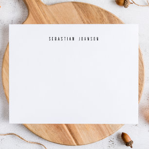 Modern Minimalist Personalized Name Stationery Note Card