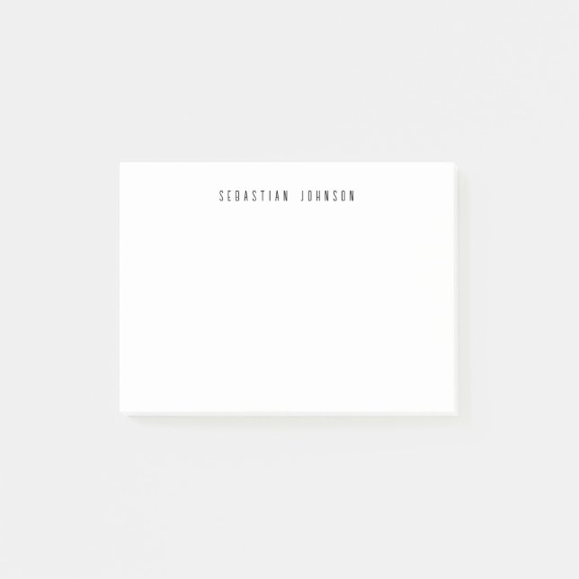 Modern Minimalist Personalized Name Stationery Post-it Notes (Front)