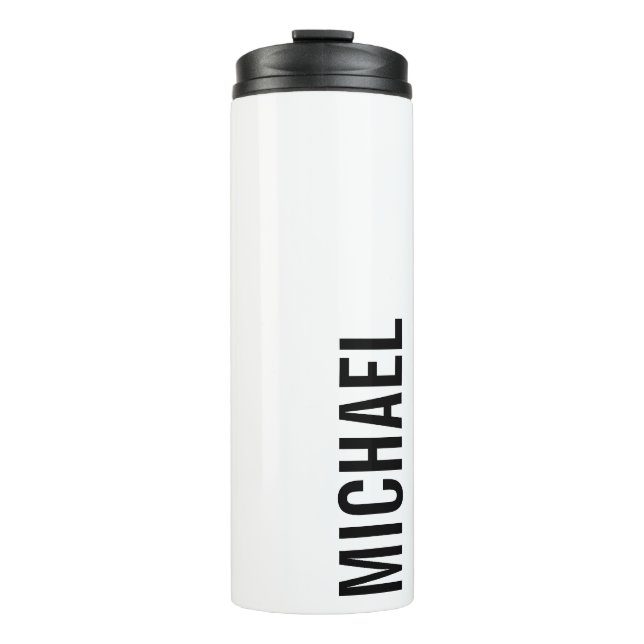 Modern Minimalist Personalized Name Thermal Tumbler (Front)