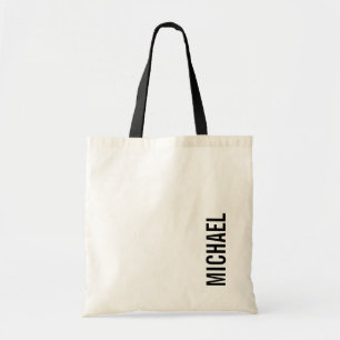Modern Minimalist Personalized Name Tote Bag