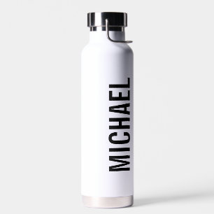 Modern Minimalist Personalized Name Water Bottle