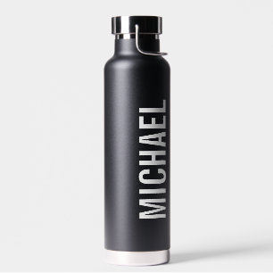 Modern Minimalist Personalized Name Water Bottle
