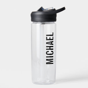 Modern Minimalist Personalized Name Water Bottle