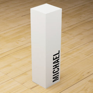 Modern Minimalist Personalized Name Wine Box
