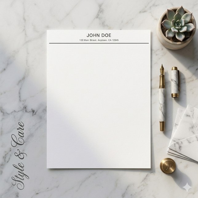 Modern Minimalist Personalized Office Letterhead (Modern Minimalist Personalized Office Letterhead)