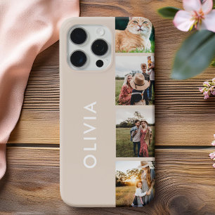 Modern Minimalist Personalized Photo Collage iPhone 15 Pro Max Case