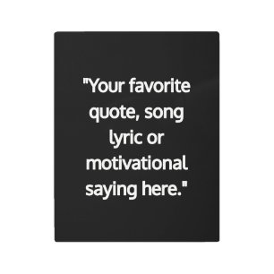 Modern Minimalist Personalized Quote Metal Print