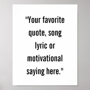 Modern Minimalist Personalized Quote Poster