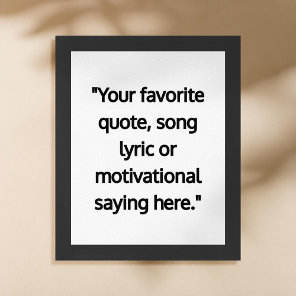 Modern Minimalist Personalized Quote Poster