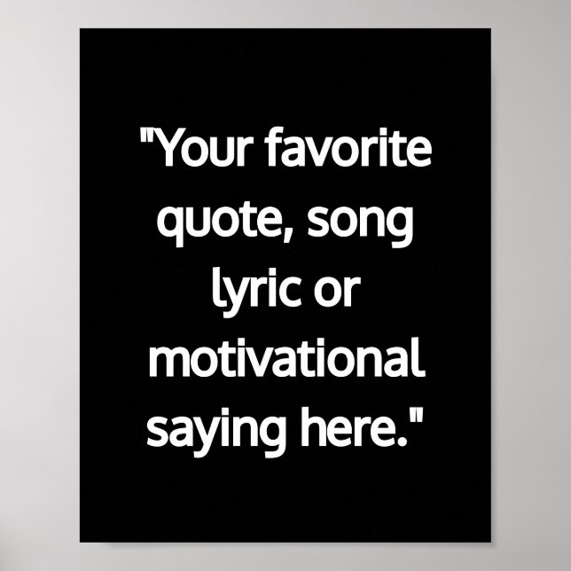 Modern Minimalist Personalized Quote Poster (Front)