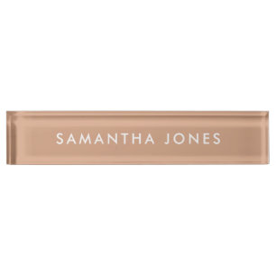 modern minimalist Personalized Rose Gold Desk Name Plate