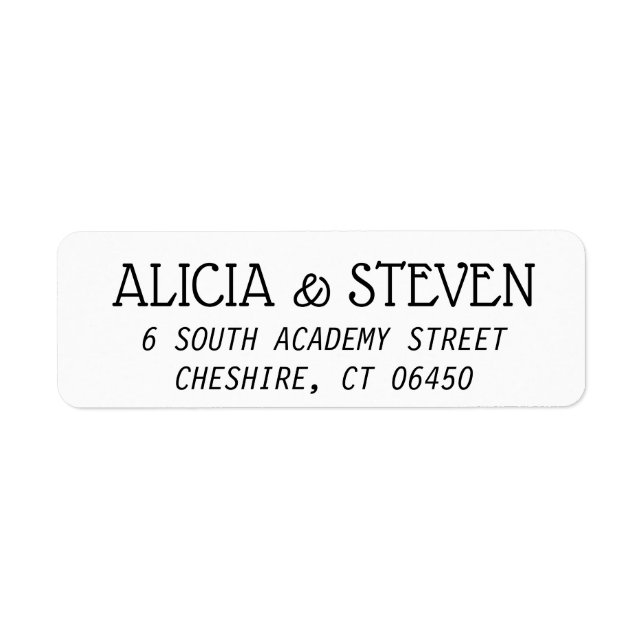 Modern Minimalist Personalized Self - Adhesive Label (Front)