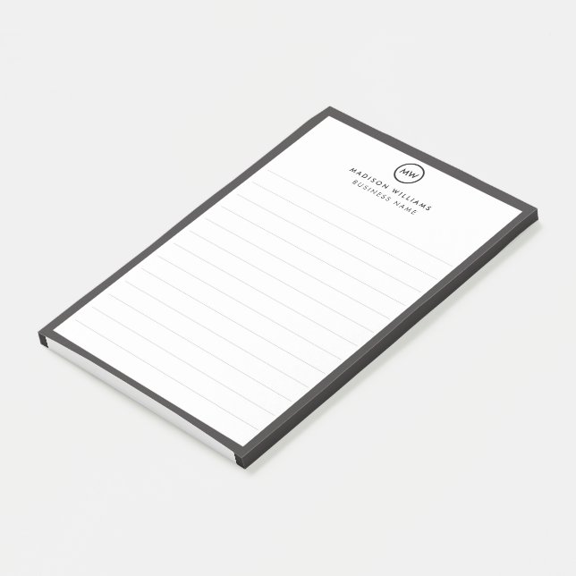 Modern Minimalist Personalized Stationery Post-it Notes (Angled)