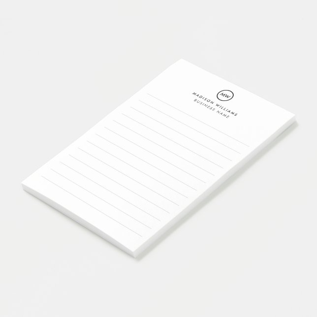 Modern Minimalist Personalized Stationery Post-it Notes (Angled)