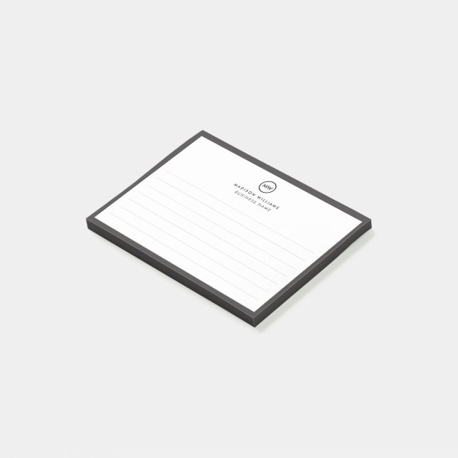 Modern Minimalist Personalized Stationery Post-it Notes (Angled)