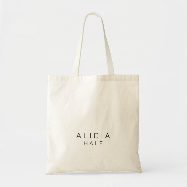Modern, Minimalist Personalized Tote Bag (Front)