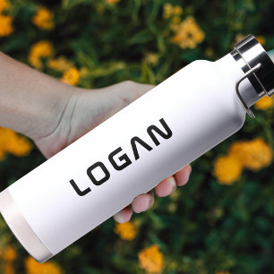Modern Minimalist Personalized Water Bottle