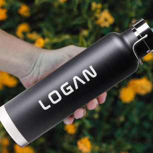 Modern Minimalist Personalized Water Bottle