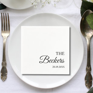 Modern Minimalist Personalized Wedding Napkins