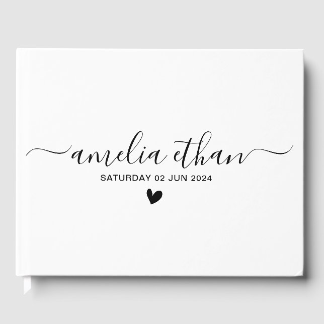 Modern Minimalist Personalized weddings Guestbook  (Front)