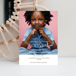 Modern Minimalist Photo 10th Birthday Party Invitation