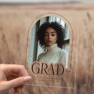 Modern Minimalist Photo Acrylic Grad Announcement