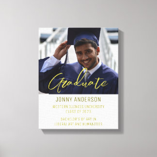 Modern Minimalist Photo and Script Canvas Print