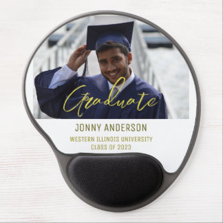 Modern Minimalist Photo and Script Gel Mouse Pad