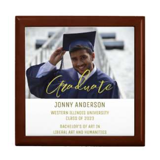 Modern Minimalist Photo and Script Gift Box