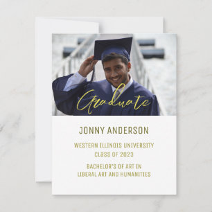 Modern Minimalist Photo and Script RSVP Card