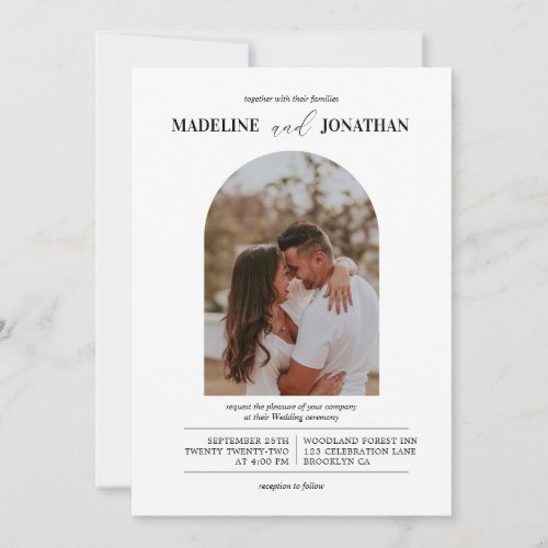 Modern Minimalist Photo Arch Wedding Invitation
