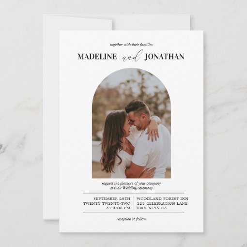 Modern Minimalist Photo Arch Wedding Invitation | Zazzle