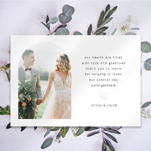 Modern Minimalist Photo Arch Wedding Thank You Card